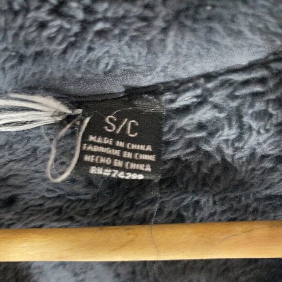 REEBOK Outerwear Fleece Faux Fur Kangaroo Pocket Stone Blue Sweater Jacket Sz S - Picture 5 of 8